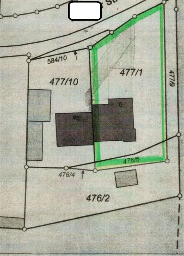 Flukarte mit Markierung Grundstück