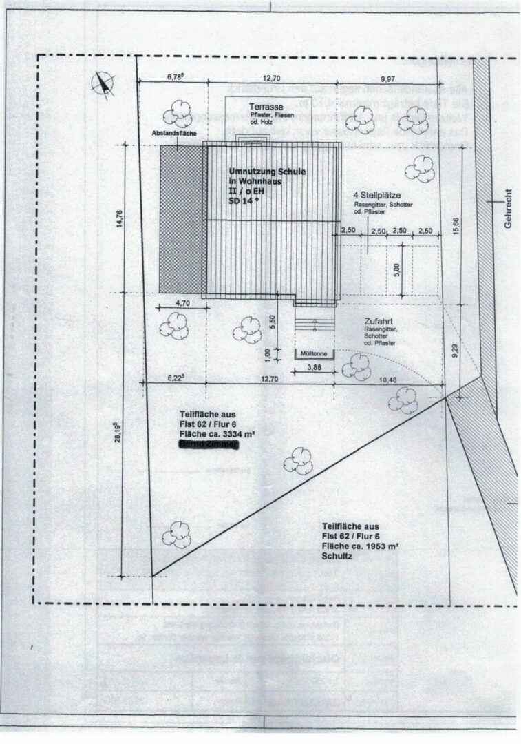 Lageplan Stellflächen