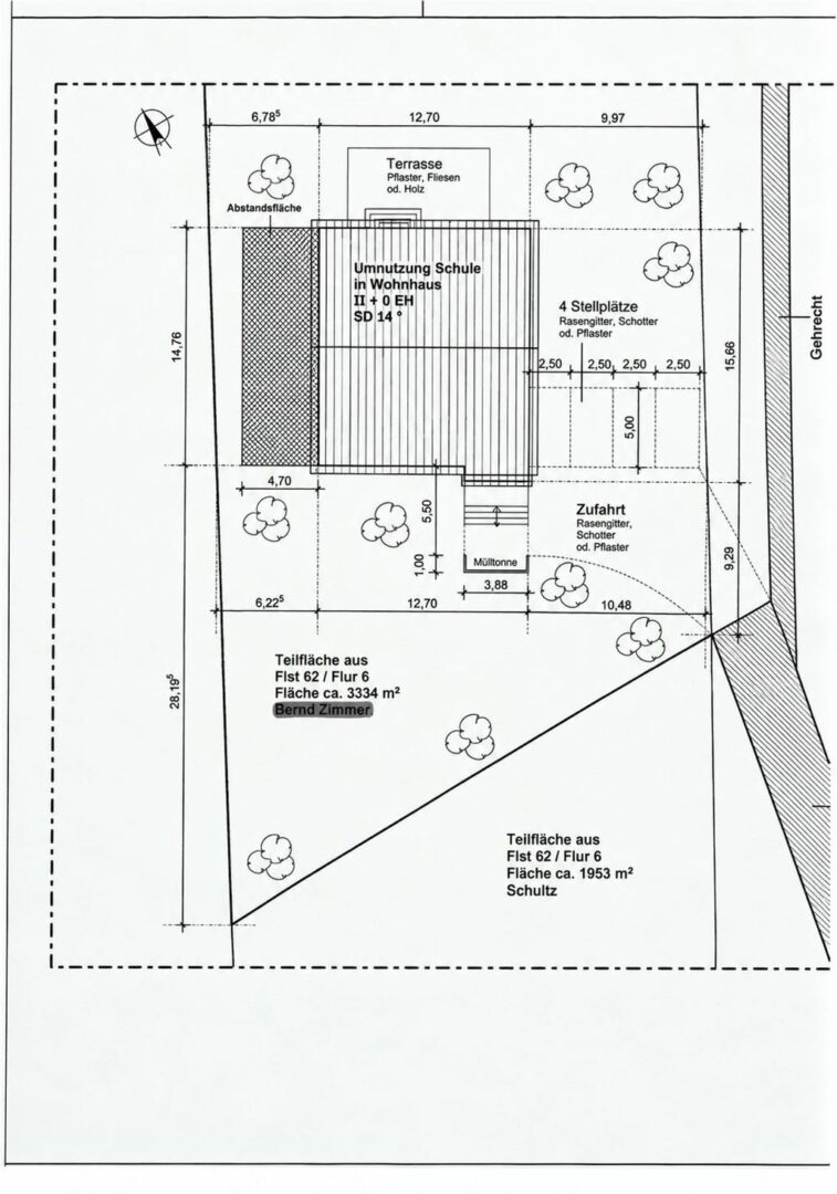 Lageplan Stellflächen