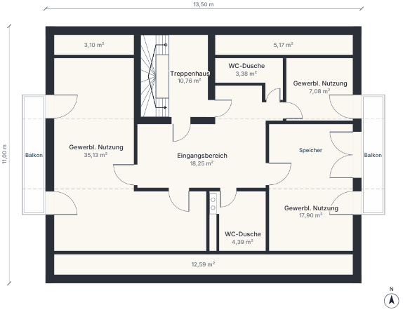 Grundriss-Dachgeschoss - ca. 125 m²