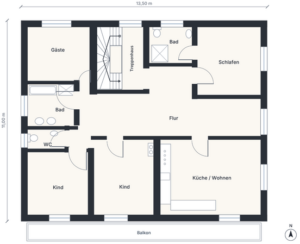 Grundriss-Obergeschoss - ca. 125 m²